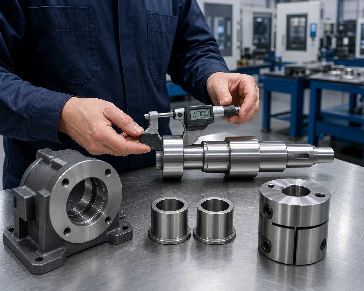Inspection of precision-machined industrial equipment components